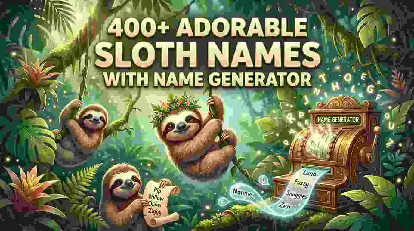 Adorable Sloth Names With Name Generator