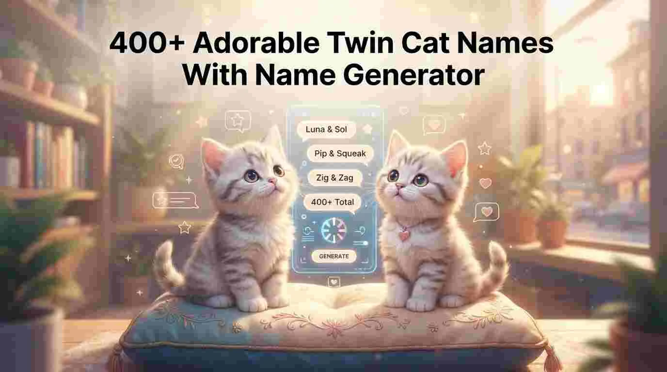Adorable Twin Cat Names With Name Generator