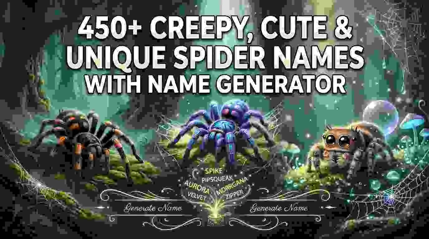 Creepy, Cute & Unique Spider Names With Name Generator