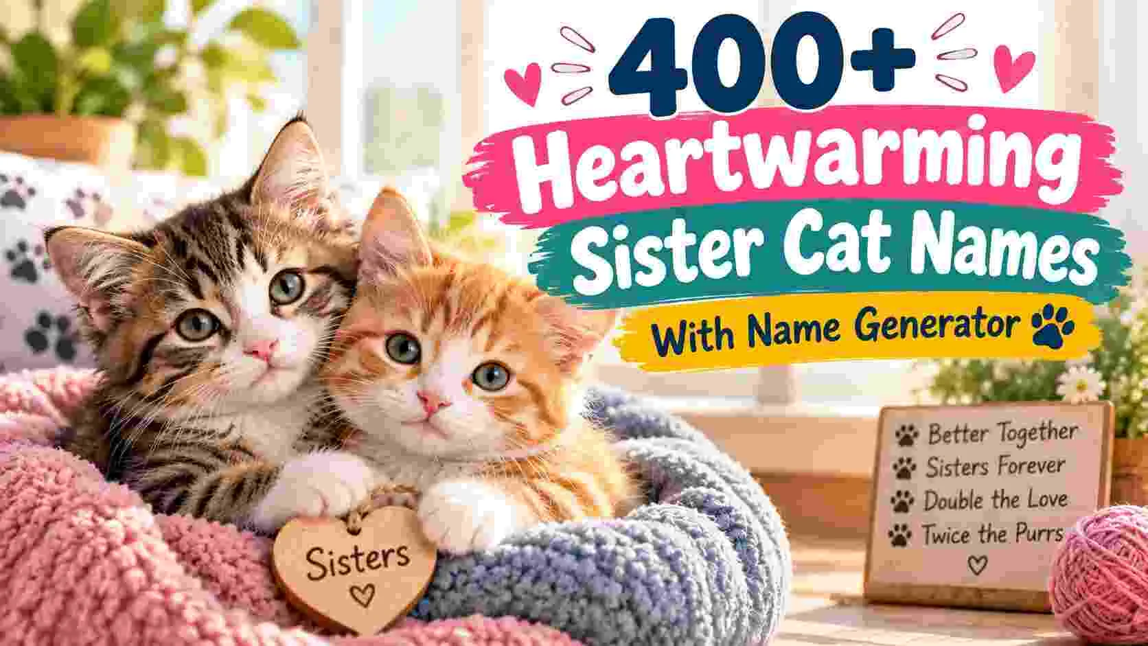Heartwarming Sister Cat Names With Name Generator