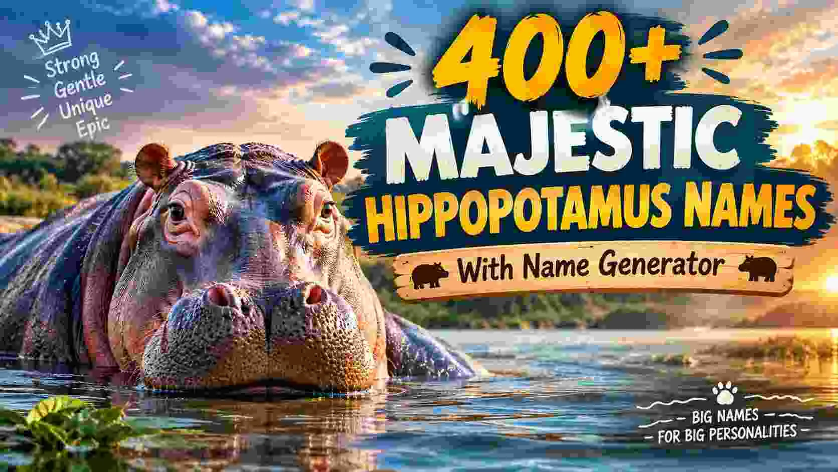 Majestic Hippopotamus Names With Name Generator