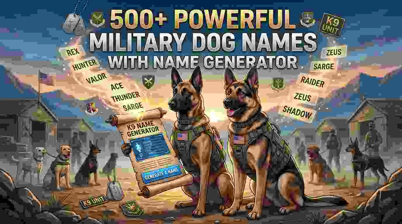 Powerful Military Dog Names With Name Generator