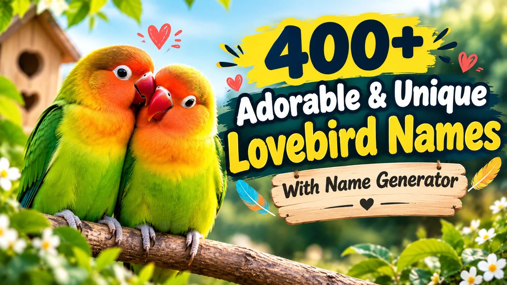 Adorable & Unique Lovebird Names With Name Generator The current image has no alternative text. The file name is: 400-adorable-unique-lovebird-names-with-name-generator_jpg