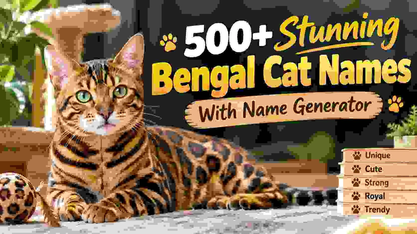 Stunning Bengal Cat Names With Name Generator